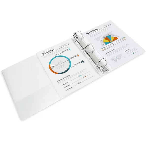 imageAmazon Basics 3 Ring Binders 3 Inch 2 Pack DRing Organizer for School Home Office White2Pack