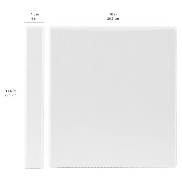 imageAmazon Basics 3 Ring Binders 3 Inch 2 Pack DRing Organizer for School Home Office White4Pack