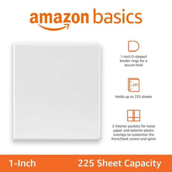 imageAmazon Basics 3 Ring Binders 3 Inch 2 Pack DRing Organizer for School Home Office White4Pack
