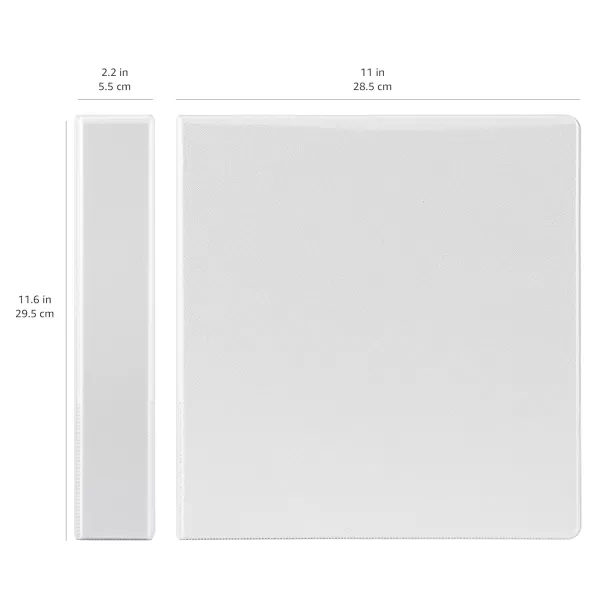 imageAmazon Basics 3 Ring Binders 3 Inch 2 Pack DRing Organizer for School Home Office White4Pack