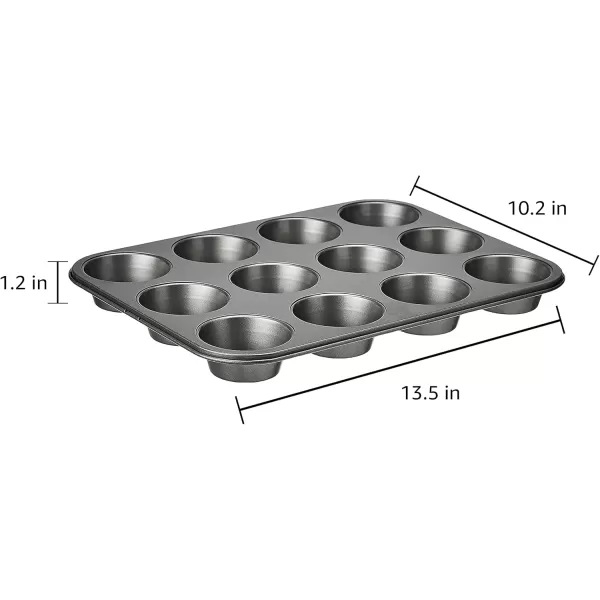 imageAmazon Basics 6 Piece Nonstick Carbon Steel Oven Safe Bakeware Set 405 cm x 285 cm x 15 cm