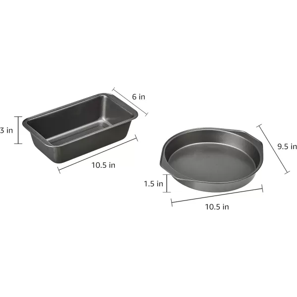 imageAmazon Basics 6 Piece Nonstick Carbon Steel Oven Safe Bakeware Set 405 cm x 285 cm x 15 cm
