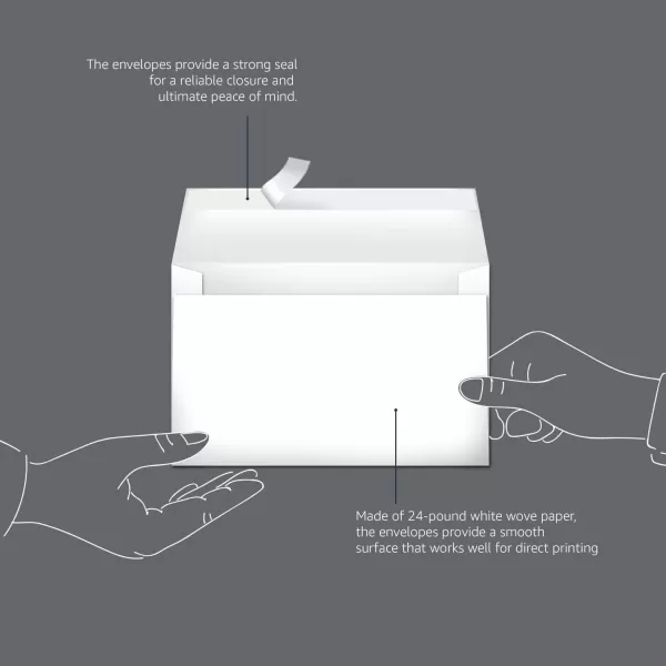 imageAmazon Basics A9 Blank Invitation Envelopes with Peel and Seal Closure 534 x 834 Inches White  Pack of 100White
