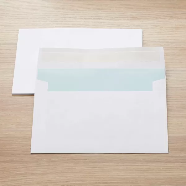 imageAmazon Basics A9 Blank Invitation Envelopes with Peel and Seal Closure 534 x 834 Inches White  Pack of 100White