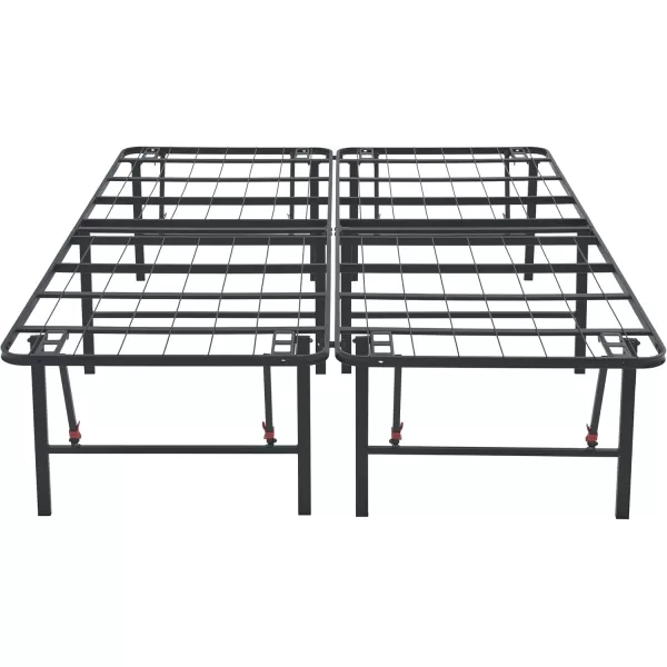 imageAmazon Basics Bed Frame with Storage Foldable Metal Platform Sturdy Steel No Box Spring Needed 18 Inches High ToolFree Setup King Size BlackFull