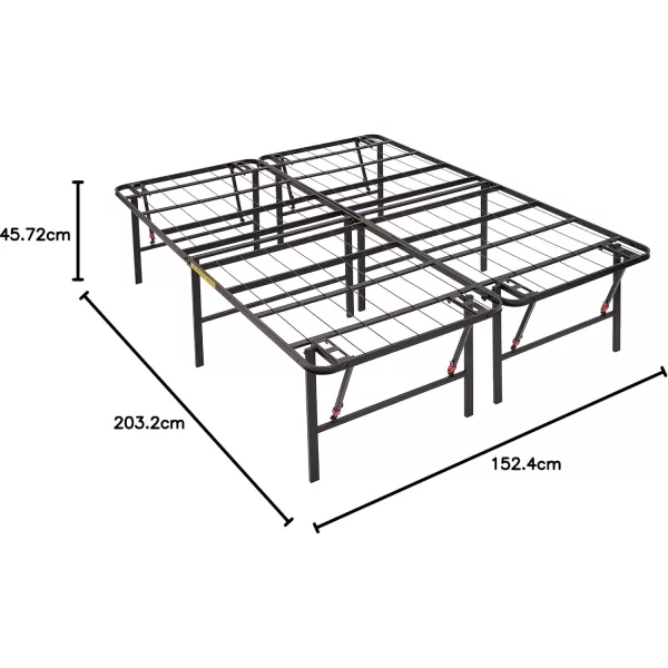 imageAmazon Basics Bed Frame with Storage Foldable Metal Platform Sturdy Steel No Box Spring Needed 18 Inches High ToolFree Setup King Size BlackQueen