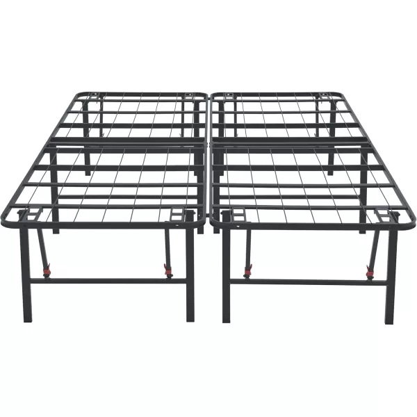 imageAmazon Basics Bed Frame with Storage Foldable Metal Platform Sturdy Steel No Box Spring Needed 18 Inches High ToolFree Setup King Size BlackQueen