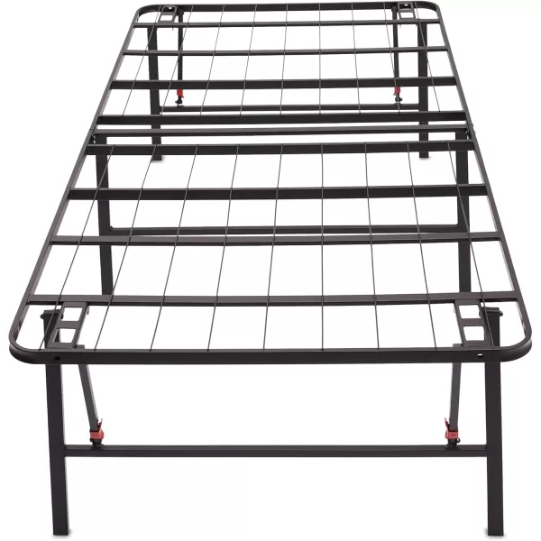 imageAmazon Basics Bed Frame with Storage Foldable Metal Platform Sturdy Steel No Box Spring Needed 18 Inches High ToolFree Setup King Size BlackTwin