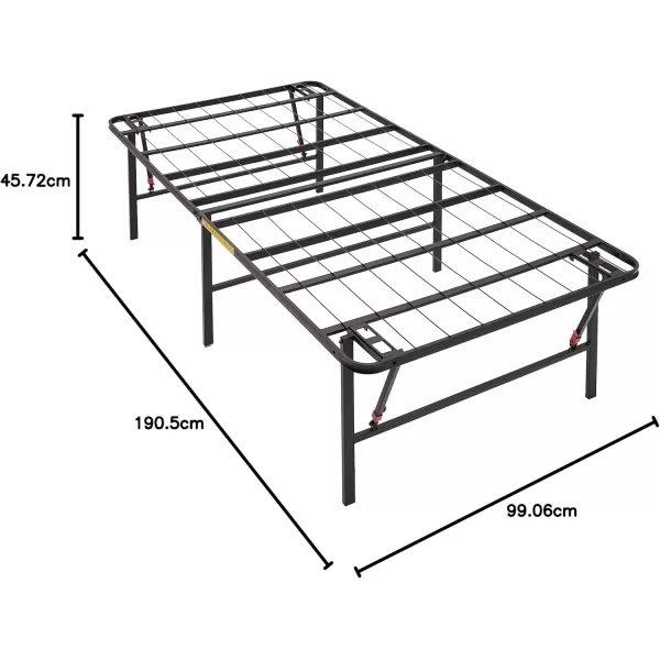 imageAmazon Basics Bed Frame with Storage Foldable Metal Platform Sturdy Steel No Box Spring Needed 18 Inches High ToolFree Setup King Size BlackTwin