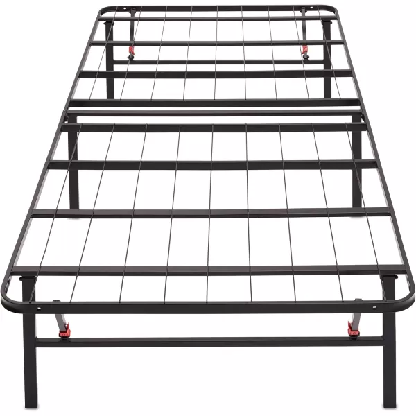 imageAmazon Basics Bed Frame with Storage Foldable Metal Platform Sturdy Steel No Box Spring Needed 18 Inches High ToolFree Setup King Size BlackTwin