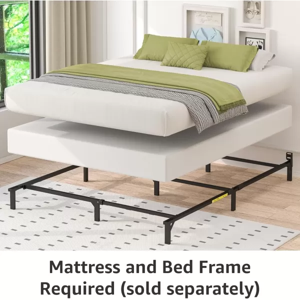 imageAmazon Basics Box Spring 9Inch Metal Frame Strong ampamp Durable Quick ToolFree Assembly King Size White
