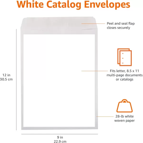 imageAmazon Basics Catalog Mailing Envelopes Peel and Seal 10x13 Inch White 100Pack100Pack