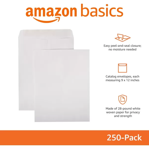 imageAmazon Basics Catalog Mailing Envelopes Peel and Seal 10x13 Inch White 100Pack250Pack