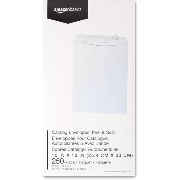 imageAmazon Basics Catalog Mailing Envelopes Peel and Seal 10x13 Inch White 100Pack250Pack