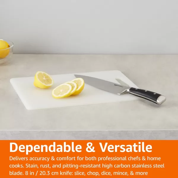 imageAmazon Basics Classic 8inch Chefs Knife with Three Rivets Silver