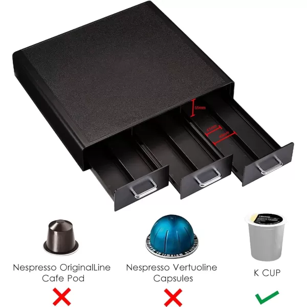imageAmazon Basics Coffee Pod Storage Organizer Drawer for KCup Pods 36 Pod Capacity Black