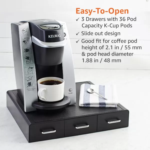 imageAmazon Basics Coffee Pod Storage Organizer Drawer for KCup Pods 36 Pod Capacity Black
