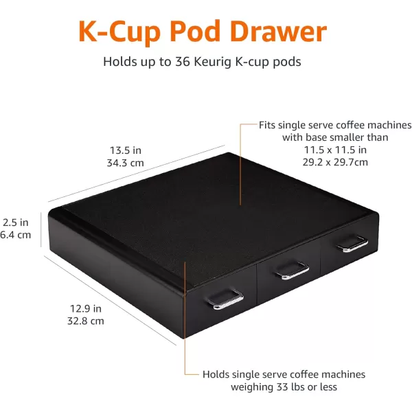 imageAmazon Basics Coffee Pod Storage Organizer Drawer for KCup Pods 36 Pod Capacity Black