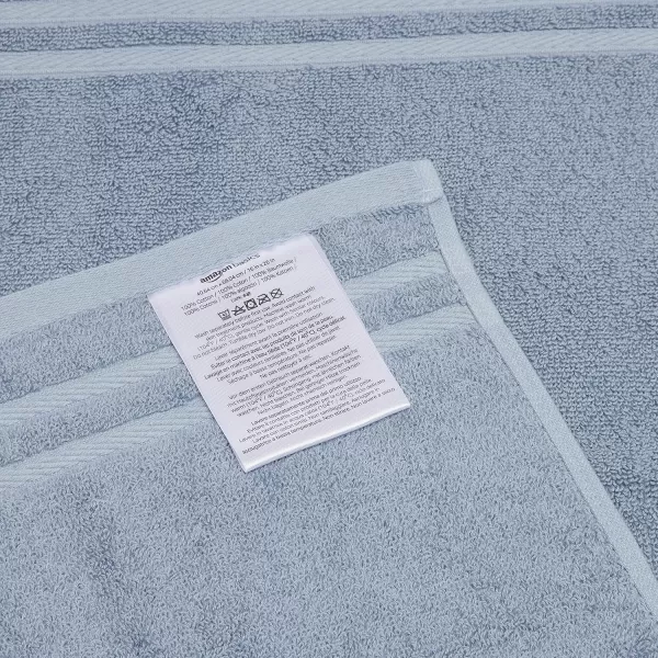 imageAmazon Basics Cotton Bath Towels Made with 30 Recycled Cotton Content  2Pack 30quot x 54quot Blue GreyBlue