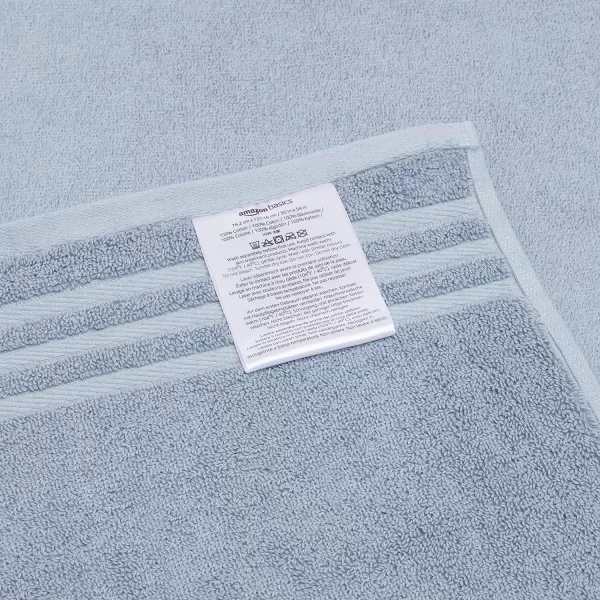 imageAmazon Basics Cotton Bath Towels Made with 30 Recycled Cotton Content  2Pack 30quot x 54quot Blue GreyBlue
