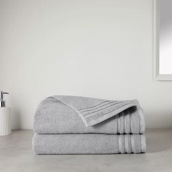 imageAmazon Basics Cotton Bath Towels Made with 30 Recycled Cotton Content  2Pack 30quot x 54quot Blue GreyBlue Grey