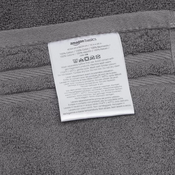 imageAmazon Basics Cotton Bath Towels Made with 30 Recycled Cotton Content  2Pack 30quot x 54quot Blue GreyDark Grey