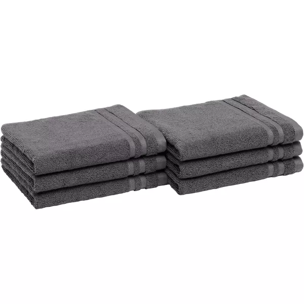 imageAmazon Basics Cotton Bath Towels Made with 30 Recycled Cotton Content  2Pack 30quot x 54quot Blue GreyDark Grey