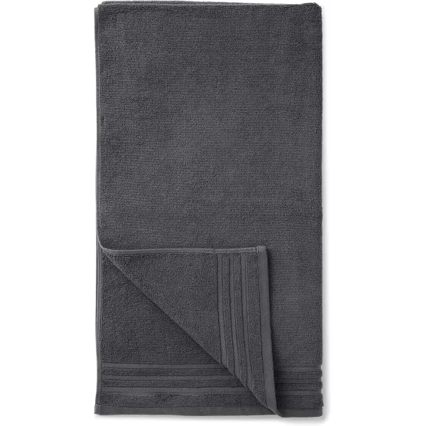 imageAmazon Basics Cotton Bath Towels Made with 30 Recycled Cotton Content  2Pack 30quot x 54quot Blue GreyDark Grey