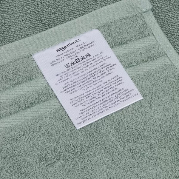 imageAmazon Basics Cotton Bath Towels Made with 30 Recycled Cotton Content  2Pack 30quot x 54quot Blue GreyGreen