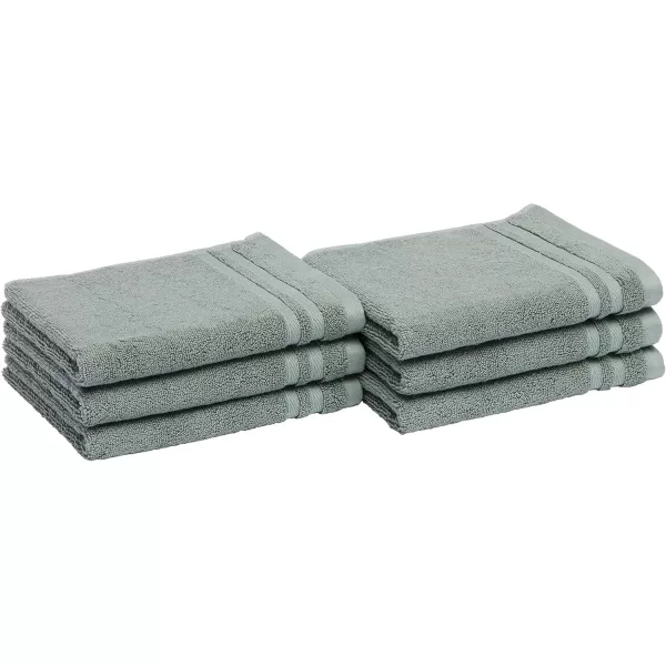imageAmazon Basics Cotton Bath Towels Made with 30 Recycled Cotton Content  2Pack 30quot x 54quot Blue GreyGreen