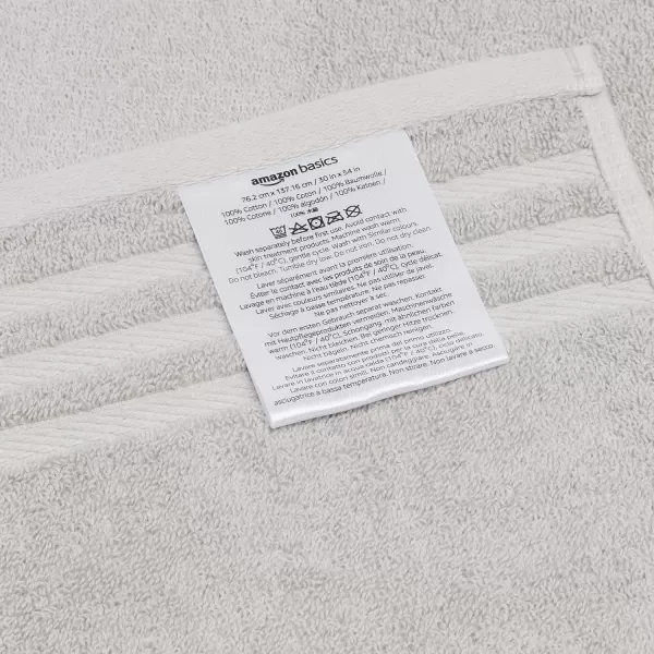 imageAmazon Basics Cotton Bath Towels Made with 30 Recycled Cotton Content  2Pack 30quot x 54quot Blue GreyLight Grey