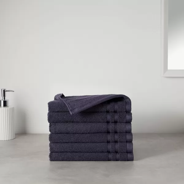 imageAmazon Basics Cotton Bath Towels Made with 30 Recycled Cotton Content  2Pack 30quot x 54quot Blue GreyMidnight Blue