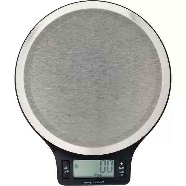 imageAmazon Basics Digital Kitchen Scale with LCD Display Batteries Included Weighs up to 11 pounds Black and Stainless Steel