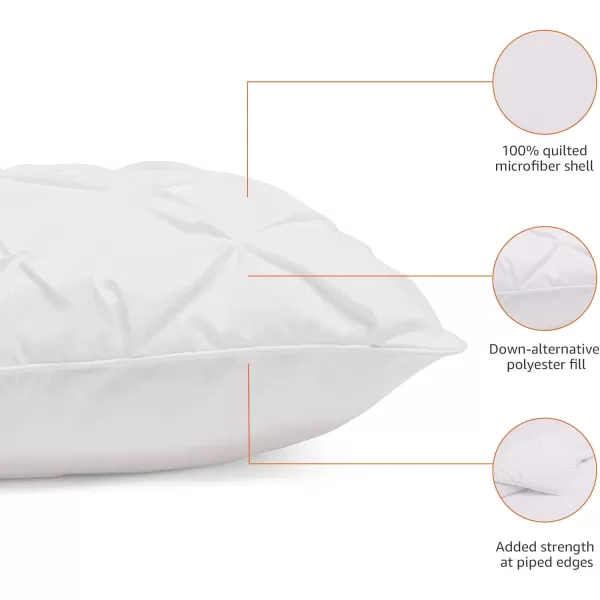 imageAmazon Basics King Size Comforter Sets AllSeason DownAlternative 3Piece Bedding Set Pinch Pleat Design Bright WhiteBright White
