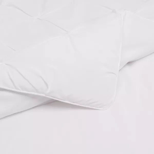 imageAmazon Basics King Size Comforter Sets AllSeason DownAlternative 3Piece Bedding Set Pinch Pleat Design Bright WhiteBright White