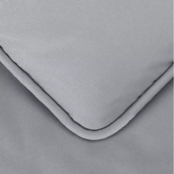 imageAmazon Basics King Size Comforter Sets AllSeason DownAlternative 3Piece Bedding Set Pinch Pleat Design Bright WhiteDark Grey