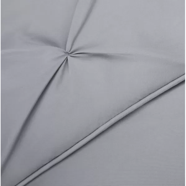 imageAmazon Basics King Size Comforter Sets AllSeason DownAlternative 3Piece Bedding Set Pinch Pleat Design Bright WhiteDark Grey