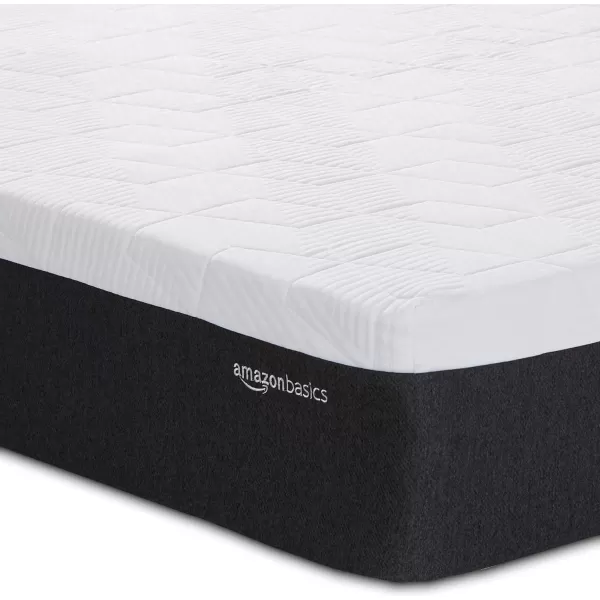 imageAmazon Basics Memory Foam Mattress Medium Firm Cooling Gel Queen Size Mattress CertiPURUS Certified 80 x 60 x 12 inches WhiteGrayFull