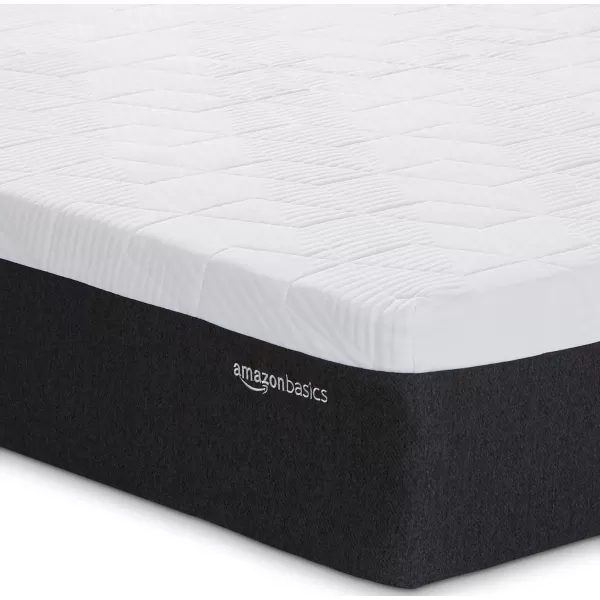 imageAmazon Basics Memory Foam Mattress Medium Firm Cooling Gel Queen Size Mattress CertiPURUS Certified 80 x 60 x 12 inches WhiteGrayKing