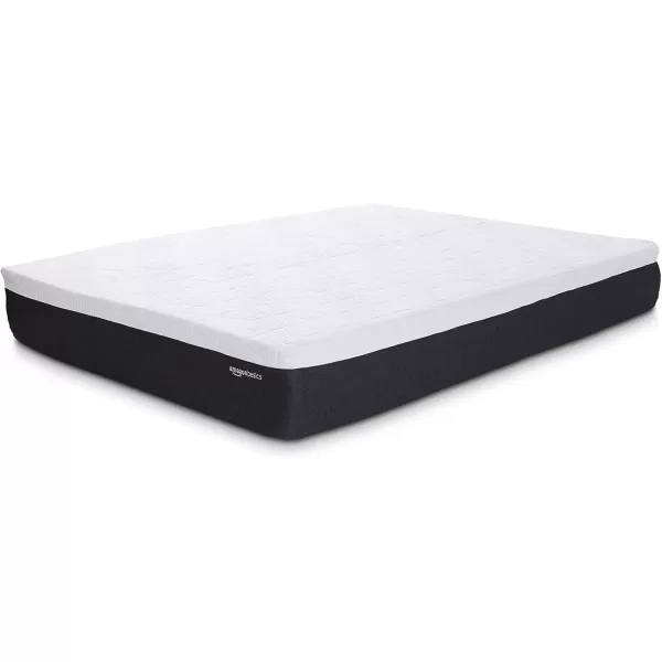 imageAmazon Basics Memory Foam Mattress Medium Firm Cooling Gel Queen Size Mattress CertiPURUS Certified 80 x 60 x 12 inches WhiteGrayQueen