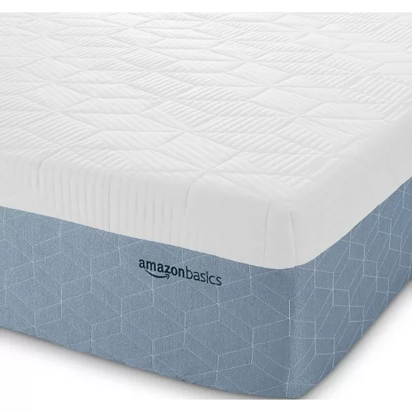imageAmazon Basics Memory Foam Mattress Medium Firm Cooling Gel Queen Size Mattress CertiPURUS Certified 80 x 60 x 12 inches WhiteGrayQueen