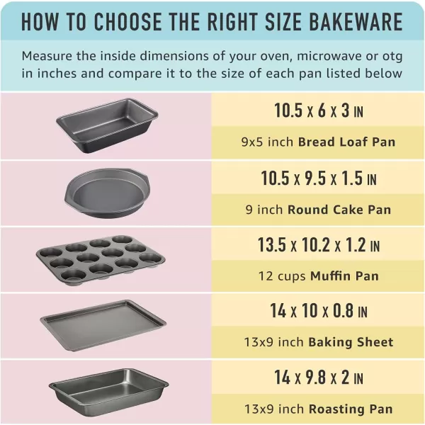 imageAmazon Basics Nonstick Round Muffin Baking Pan 12 Cups Set of 2 Gray 139x1055x122quot