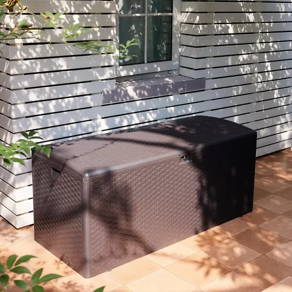 imageAmazon Basics Organization and Storage Outdoor 150 gallon Deck Box Brown150 gallon