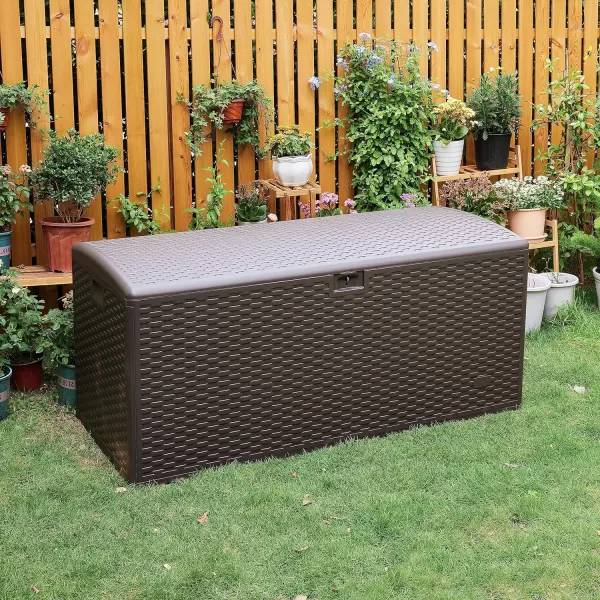 imageAmazon Basics Organization and Storage Outdoor 150 gallon Deck Box Brown150 gallon