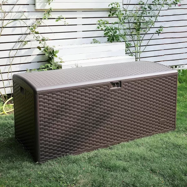 imageAmazon Basics Organization and Storage Outdoor 150 gallon Deck Box Brown150 gallon