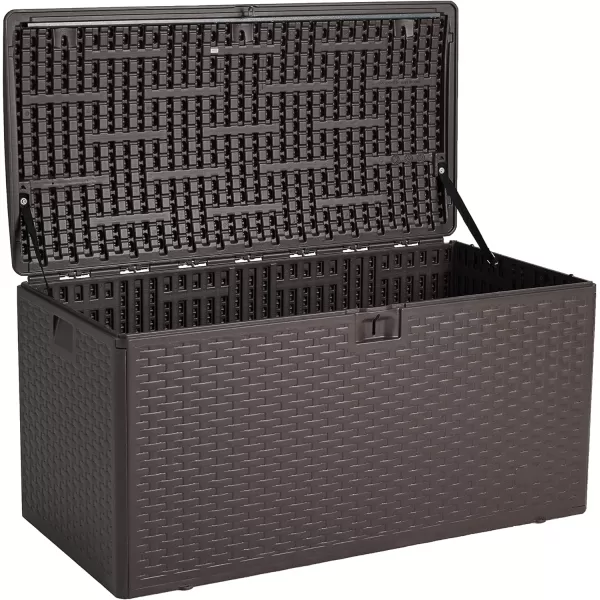 imageAmazon Basics Organization and Storage Outdoor 150 gallon Deck Box Brown99 gallon