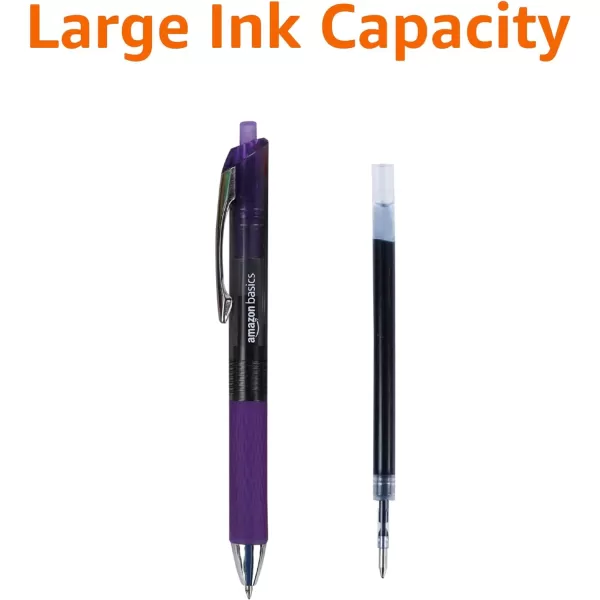 imageAmazon Basics Retractable Gel Pens with Comfortable Grip Fine Point 07mm Black 12 Count Pack of 1Assorted