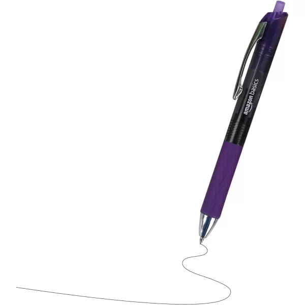 imageAmazon Basics Retractable Gel Pens with Comfortable Grip Fine Point 07mm Black 12 Count Pack of 1Assorted