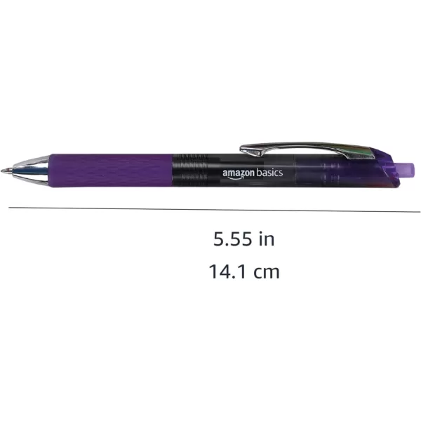 imageAmazon Basics Retractable Gel Pens with Comfortable Grip Fine Point 07mm Black 12 Count Pack of 1Assorted