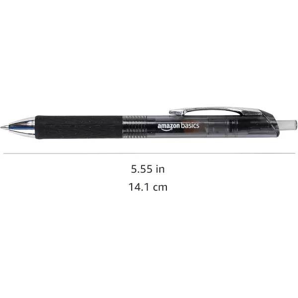 imageAmazon Basics Retractable Gel Pens with Comfortable Grip Fine Point 07mm Black 12 Count Pack of 1Black
